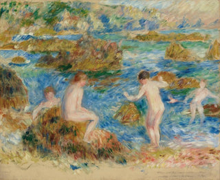 Boys Nudes on the Rocks, Guernsey - Pierre-Auguste Renoir — artwork view