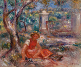 Girl at the Foot of a Tree - Pierre-Auguste Renoir — artwork view