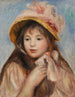 Girl with Pink Bonnet Young girl with pink hat - Pierre-Auguste Renoir — artwork view