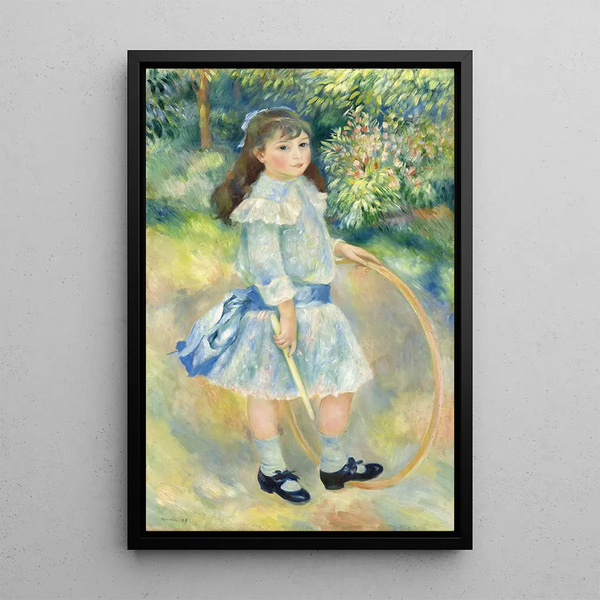 Girl with a Hoop - Pierre-Auguste Renoir — framed artwork on a wall