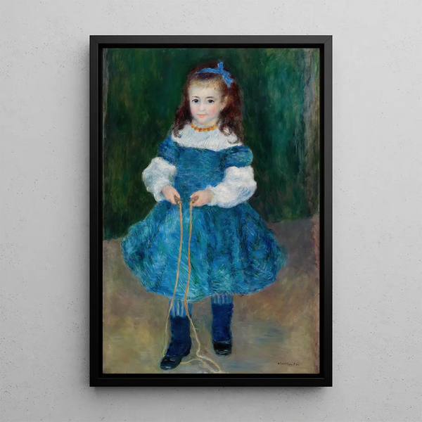 the girl with a jump rope Portrait of Delphine Legrand - Pierre-Auguste Renoir — framed artwork on a wall