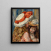 Girls with Hats Jeunes filles aux chapeaux - Pierre-Auguste Renoir — framed artwork on a wall