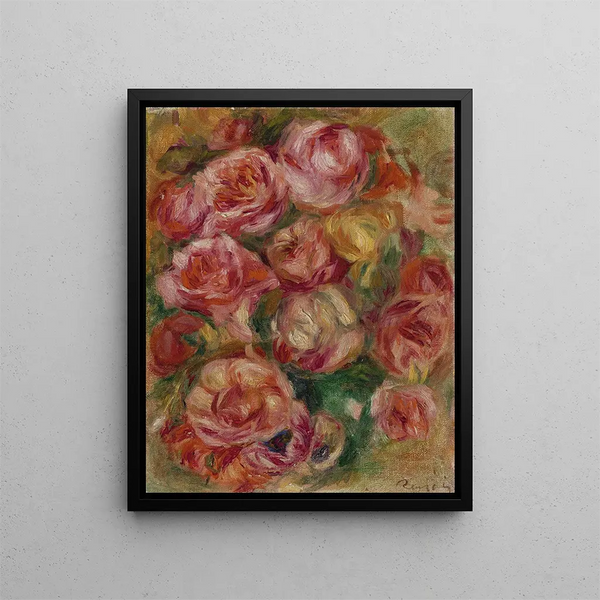 Jet de roses - Pierre-Auguste Renoir — framed artwork on a wall