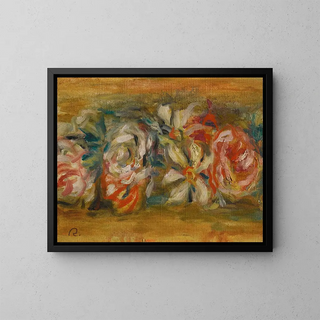 Flower Spray Painting - Pierre-Auguste Renoir — framed artwork on a wall