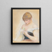 Young woman holding a flower Portrait of Jeanne Samary - Pierre-Auguste Renoir — framed artwork on a wall