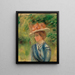 Young woman with a floral hat - Pierre-Auguste Renoir — framed artwork on a wall