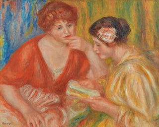 La Lecture. Deux femmes aux corsages rouge et rose - Pierre-Auguste Renoir — artwork view