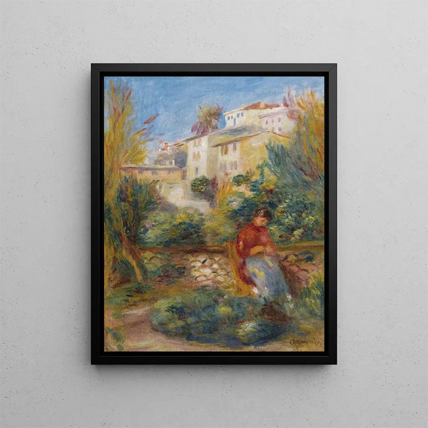 La Terrasse à Cagnes - Pierre-Auguste Renoir — framed artwork on a wall
