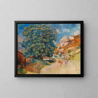 The Big Tree by the Road - Pierre-Auguste Renoir — framed artwork on a wall
