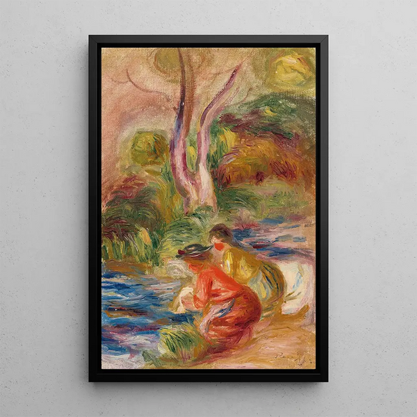 Les Laveuses - Pierre-Auguste Renoir — framed artwork on a wall