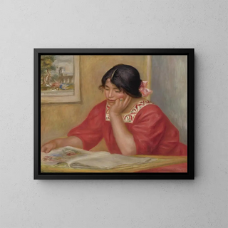 Lontine lisant - Pierre-Auguste Renoir — framed artwork on a wall