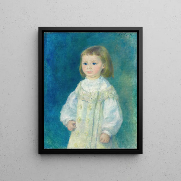Lucie Bérard Child in White - Pierre-Auguste Renoir — framed artwork on a wall