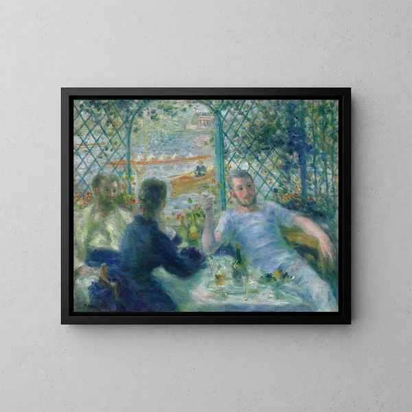 Lunch at the Restaurant Fournaise - Pierre-Auguste Renoir — framed artwork on a wall