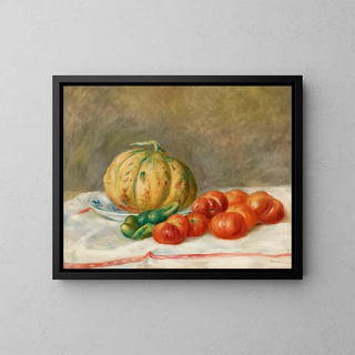 Melon and Tomatoes - Pierre-Auguste Renoir — framed artwork on a wall