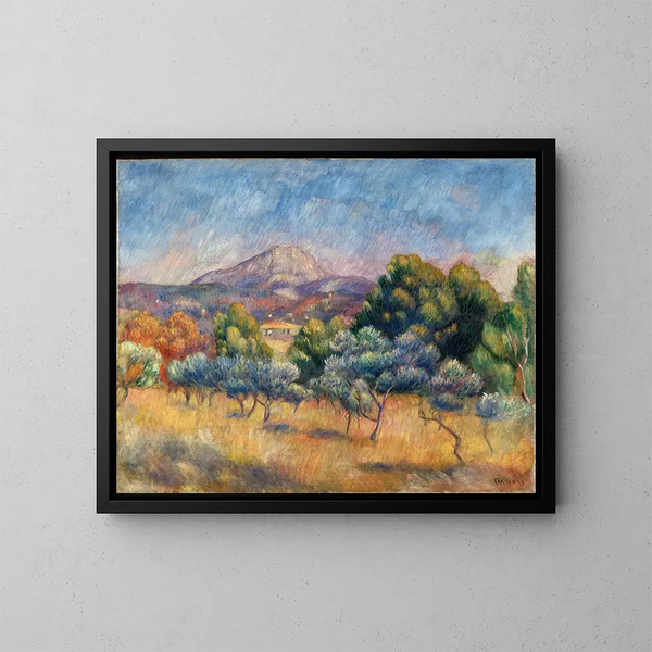 Mont Sainte-Victoire - Pierre-Auguste Renoir — framed artwork on a wall