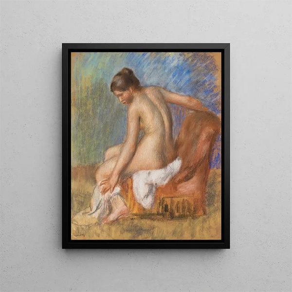 Nude in Armchair - Pierre-Auguste Renoir — framed artwork on a wall