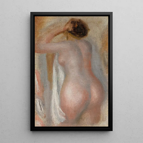 Nude Back Painting - Pierre-Auguste Renoir — framed artwork on a wall