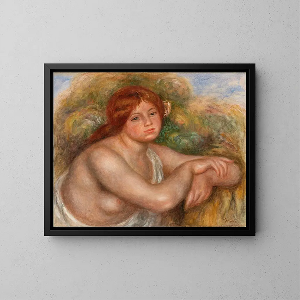 Study of Nude, Woman's Bust - Pierre-Auguste Renoir — framed artwork on a wall