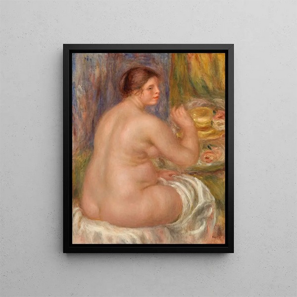 Nude Back Painting - Pierre-Auguste Renoir — framed artwork on a wall