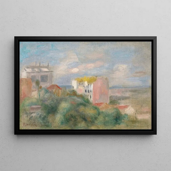 Landscape of Montmartre - Pierre-Auguste Renoir — framed artwork on a wall