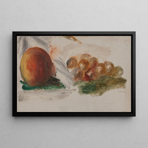 Fishing and Grapes - Pierre-Auguste Renoir — framed artwork on a wall