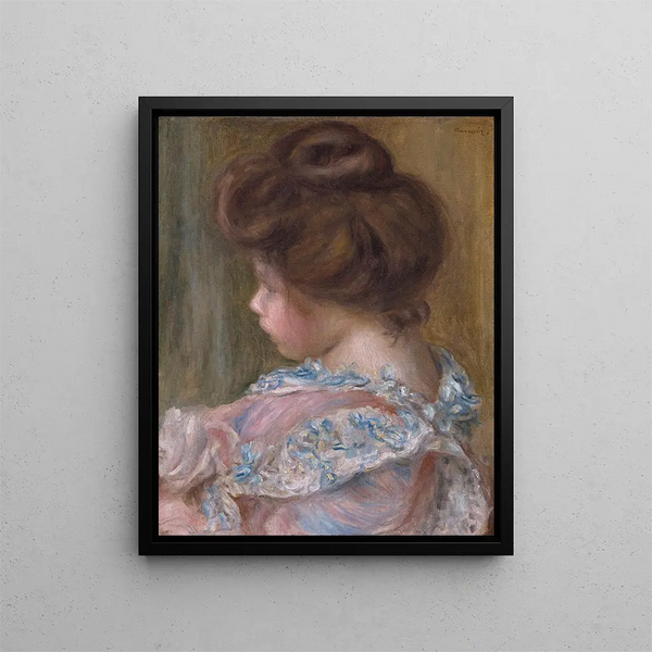 Profile of a Young Girl - Pierre-Auguste Renoir — framed artwork on a wall