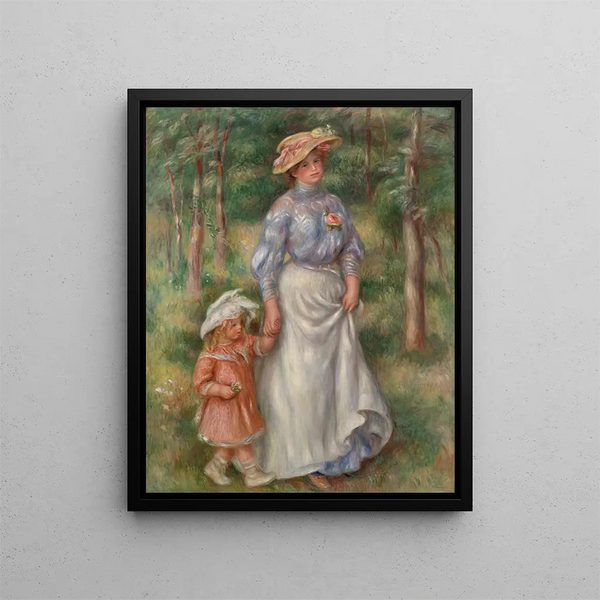 Promenade La Promenade - Pierre-Auguste Renoir — framed artwork on a wall