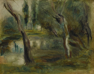 Willow by a pond - Pierre-Auguste Renoir — artwork view