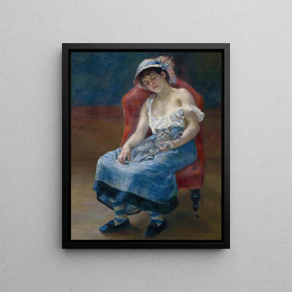 Girl Sleeping - Pierre-Auguste Renoir — framed artwork on a wall