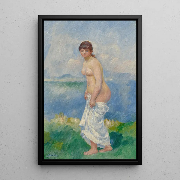 Bathing Woman Standing - Pierre-Auguste Renoir — framed artwork on a wall