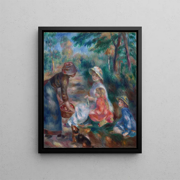The Apple Seller - Pierre-Auguste Renoir — framed artwork on a wall