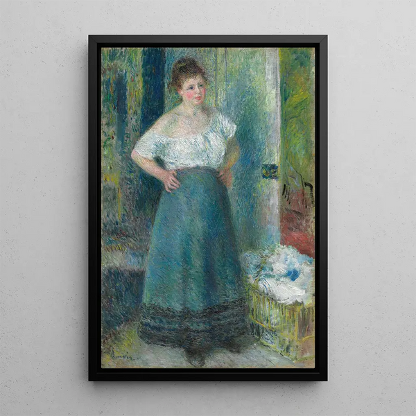 La Blanchisseuse - Pierre-Auguste Renoir — framed artwork on a wall