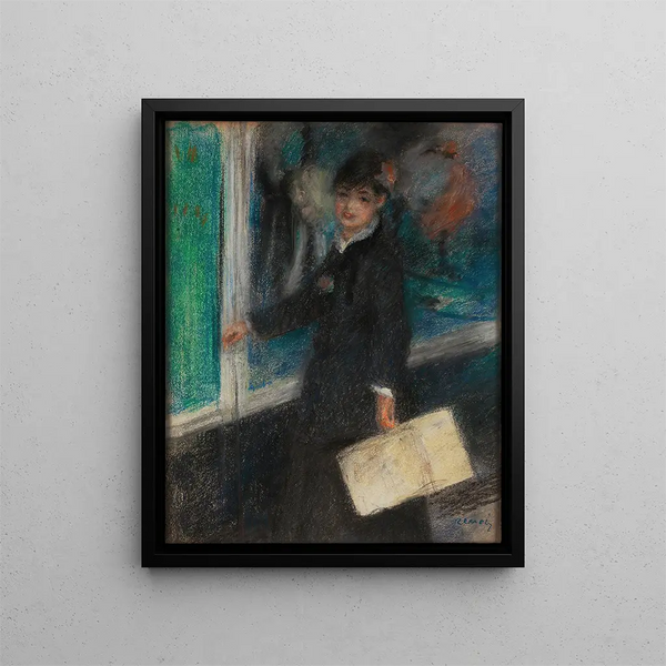 La Modiste - Pierre-Auguste Renoir — framed artwork on a wall