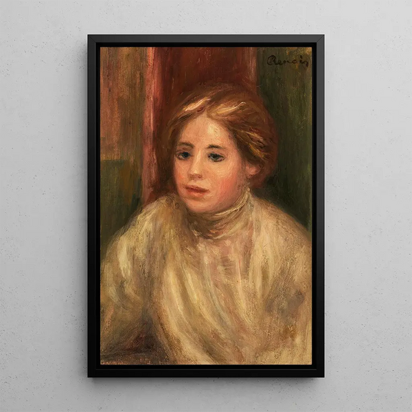 Head of Blonde Woman - Pierre-Auguste Renoir — framed artwork on a wall