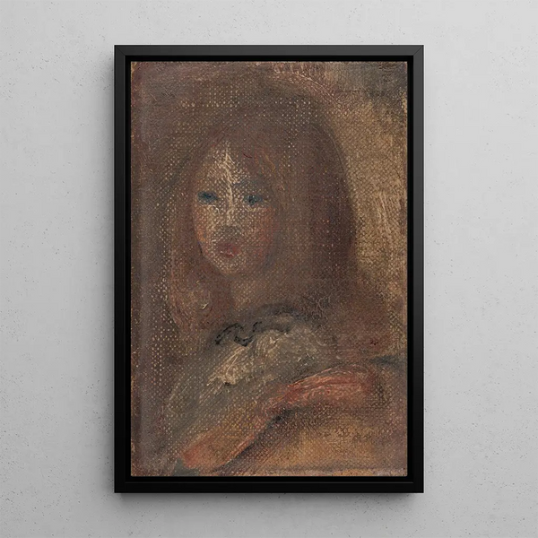 Head of a Little Girl - Pierre-Auguste Renoir — framed artwork on a wall
