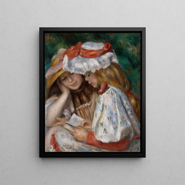 Deux Filles lisant - Pierre-Auguste Renoir — framed artwork on a wall