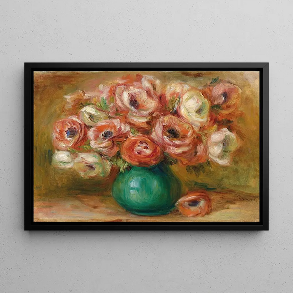 Vase d'anémones - Pierre-Auguste Renoir — framed artwork on a wall