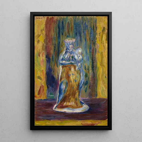Virgin and Child after a faience - Pierre-Auguste Renoir — framed artwork on a wall