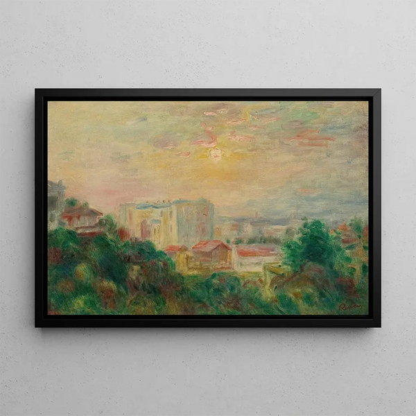 View of Montmartre - Pierre-Auguste Renoir — framed artwork on a wall