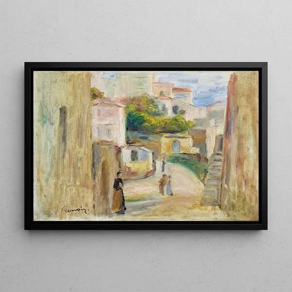 Vue de village, route de Cagnes - Pierre-Auguste Renoir — framed artwork on a wall