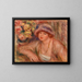 a Woman leaning on a table - Pierre-Auguste Renoir — framed artwork on a wall