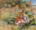 Woman and Child in the Grass - Pierre-Auguste Renoir — artwork view