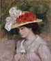 Woman with a Flowered Hat - Pierre-Auguste Renoir — artwork view