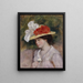 Woman with a Flowered Hat - Pierre-Auguste Renoir — framed artwork on a wall