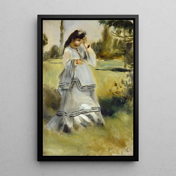 Woman in a Park - Pierre-Auguste Renoir — framed artwork on a wall