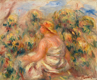 Woman with Hat in a Landscape - Pierre-Auguste Renoir — artwork view
