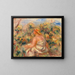 Woman with Hat in a Landscape - Pierre-Auguste Renoir — framed artwork on a wall
