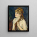 Young woman braiding her hair - Pierre-Auguste Renoir — framed artwork on a wall