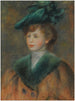 Young woman with green hat - Pierre-Auguste Renoir — artwork view