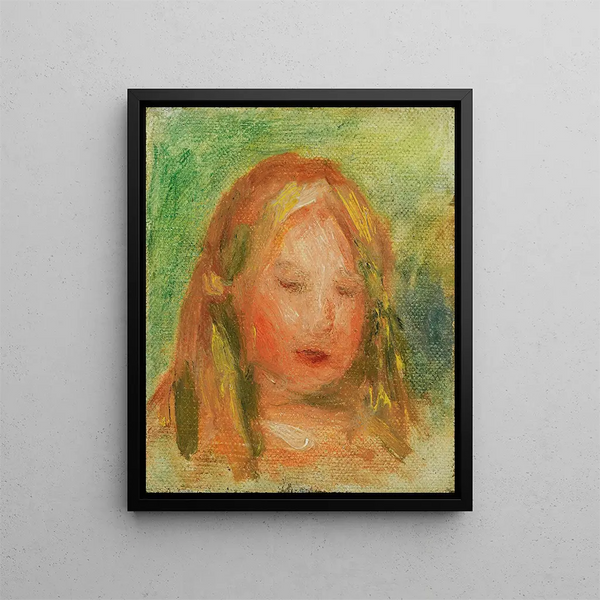 Study of a Child's Head - Pierre-Auguste Renoir — framed artwork on a wall